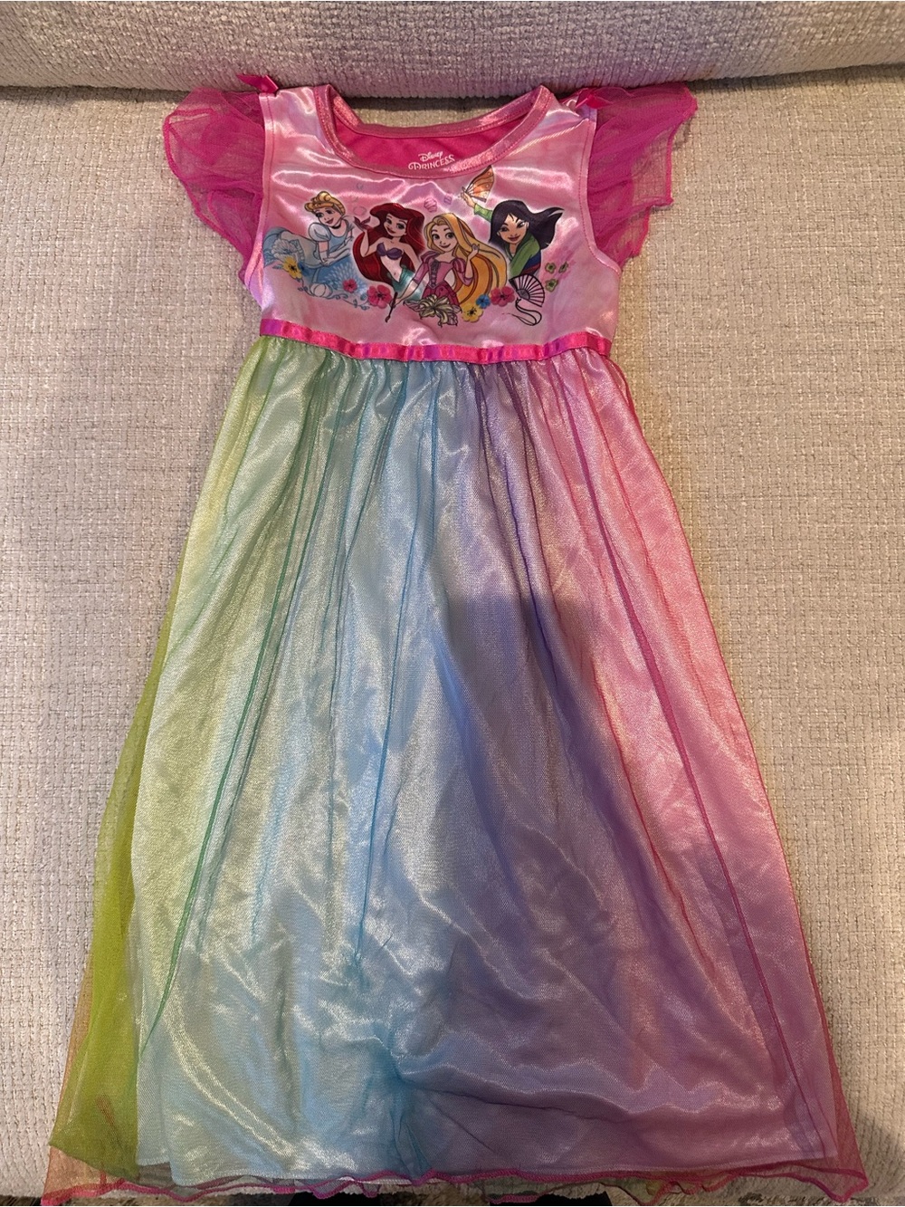 Disney Pink and Rainbow Princess Tulle Dress size 4T